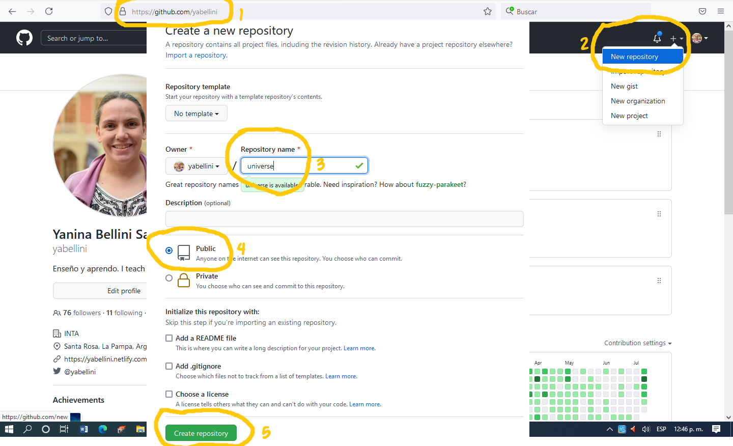 Resumen de los pasos a seguir para crear el resposirio necesario para generar nuestro universo-r
